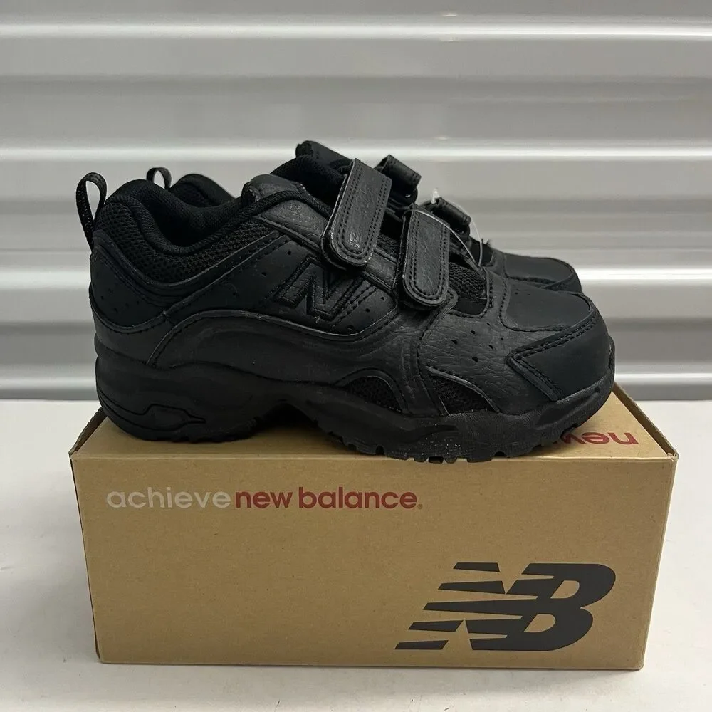 New Balance 622 SZ 11.5 X W Youth  Black Leather Uniform Sneakers Shoes